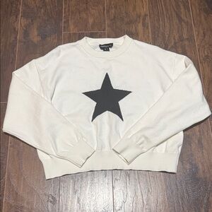 Arden B White Sweater with Black Accents